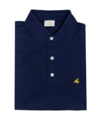 חולצת פולו לגבר שרוול קצר בצבע כחול כהה 100% כותנה