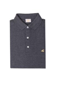 חולצת פולו לגבר שרוול קצר בצבע אפור 100% כותנה