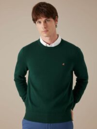 סריג לגבר בצבע ירוק צוארון עגול 100% כותנה מצרית סופימה