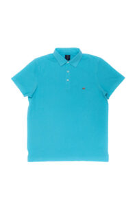 חולצת פולו לגבר שרוול קצר בצבע טורקיז 100% כותנה