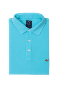 חולצת פולו לגבר שרוול קצר בצבע טורקיז 100% כותנה
