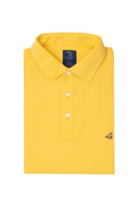 חולצת פולו לגבר שרוול קצר בצבע צהוב 100% כותנה
