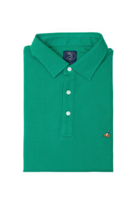 חולצת פולו לגבר שרוול קצר בצבע ירוק בקבוק 100% כותנה
