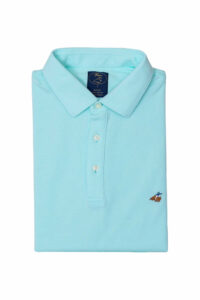 חולצת פולו לגבר שרוול קצר בצבע טורקיז תכלת 100% כותנה