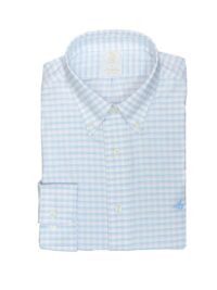 חולצה אוקספורד לגבר בשיבוץ תכלת ורוד שרוול ארוך/קצר צוארון כפתורים 100% כותנה סופימה ללא גיהוץ