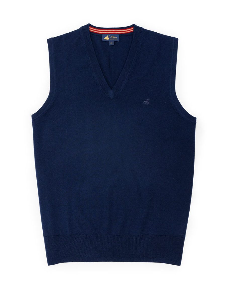 אפודה-כחול-פורור-לגבר-100%-צמר