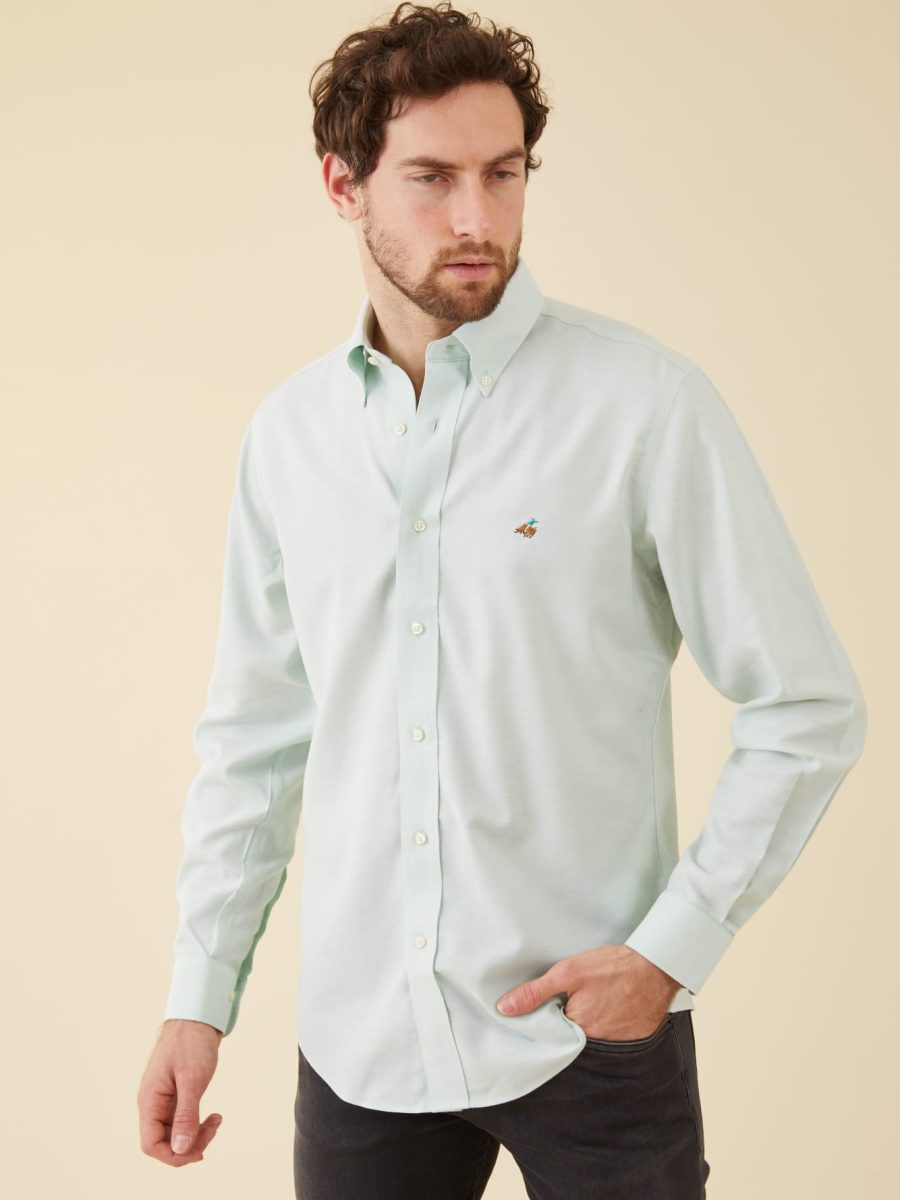 חולצת פורור בצבע ירוק פסטל2 חולצת פורור בצבע ירוק פסטל2