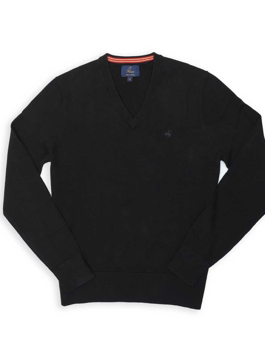 סריג-צוארון-V-שחור