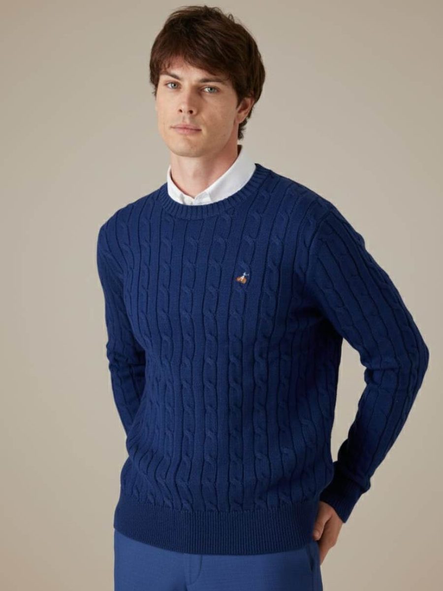 סריג צמות כחול