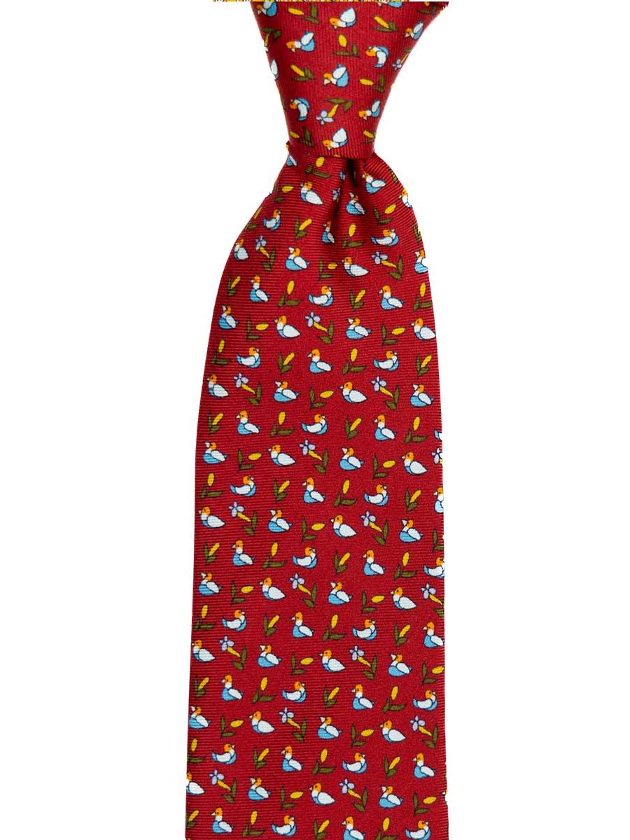 עניבה-אדומה-בדוגמת-ברווזים