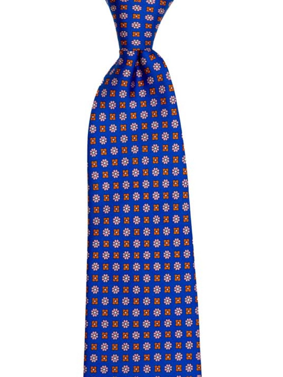 עניבה-בצבע-כחול-רויאל-עם-פרחים