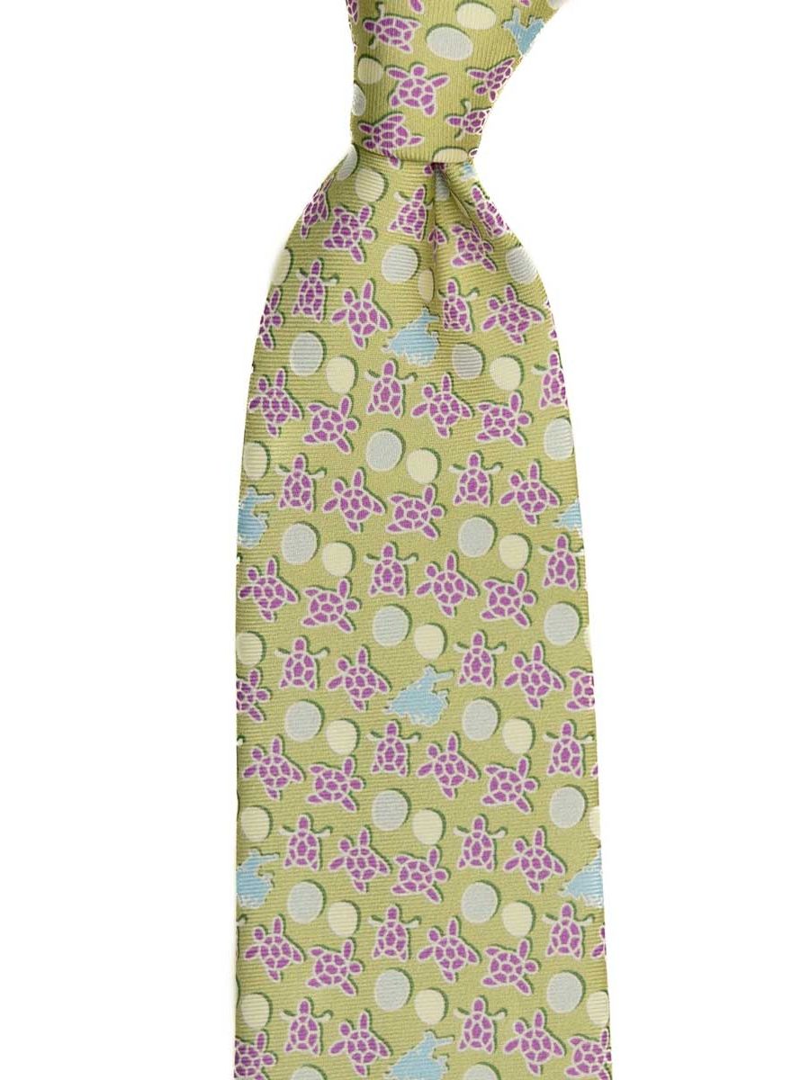 עניבה--ירוקה-בדוגמת-צבי-ים-ולוגו-פורור