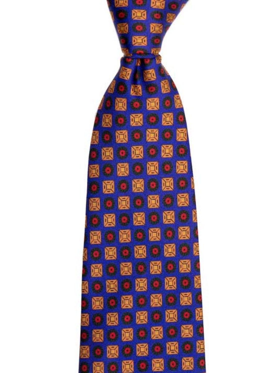 עניבה-כחולה-בדוגמא-צבעונית