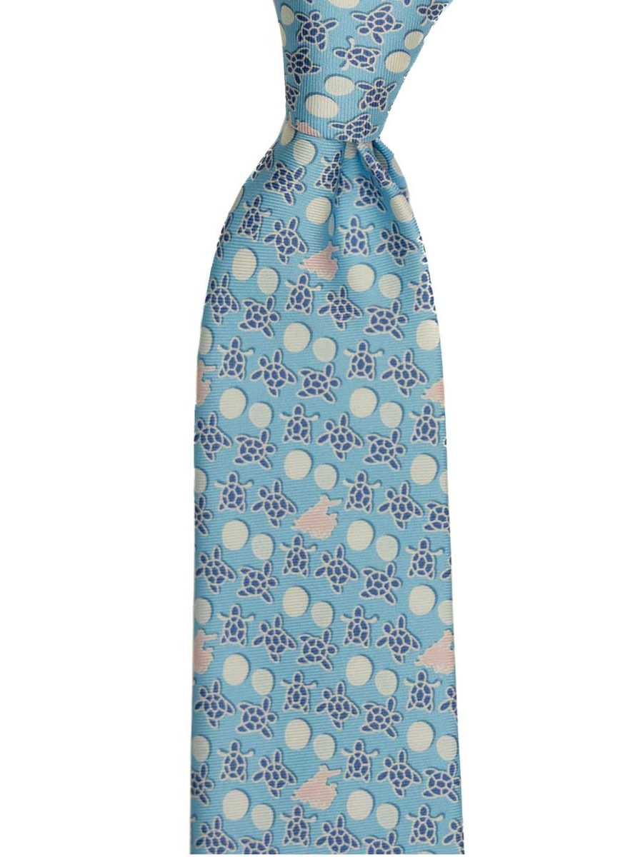 עניבה--תכלת-בדוגמת-צבי-ים-ולוגו-פורור