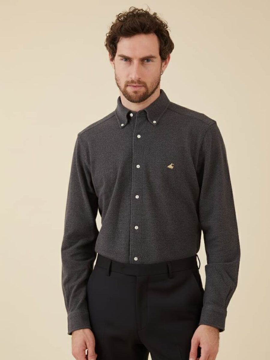 פולו ארוך אפור