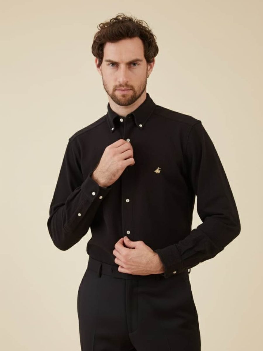 פולו ארוך שחור